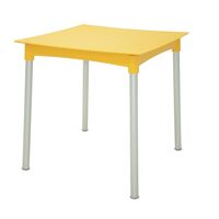 MESA DIANA EN POLIPROPILENO AMARILLO CON PATAS DE ALUMINIO ANODIZADO
