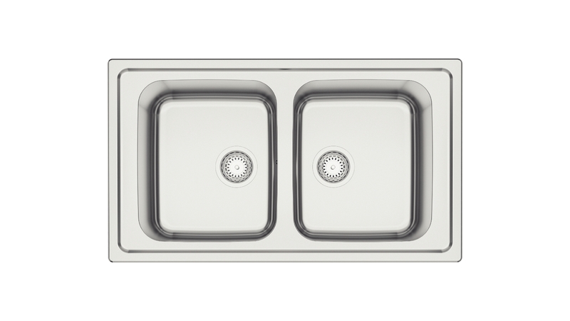 LAVAPLATOS MAREA 2C 34 EN ACERO INOX., 86X50 CM. 