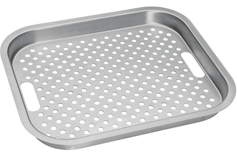 BANDEJA PERFORADA, EN ACERO INOX., 43X36 CM