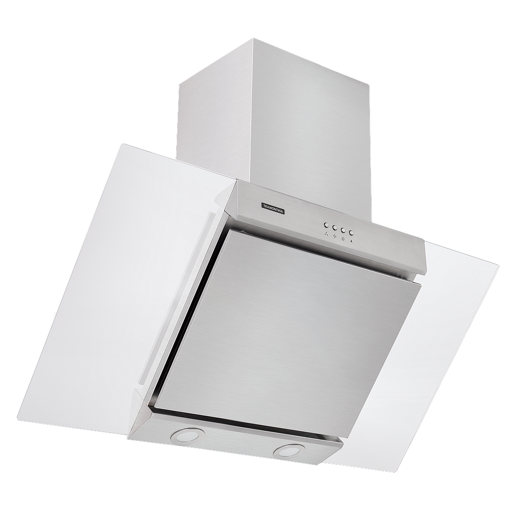 - CAMPANA DE PARED 90 CM EN ACERO INOXIDABLE + VIDRIO BLANCO 220 V