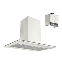 CAMPANA DE ISLA SLIM 90 EN ACERO INOX SCOTCH BRITE, CON MOTOR EXTERNO