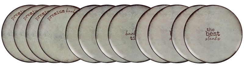 PLATO RASO EN PORCELANA Ø28 CM. CHURRASCO RUSTIC