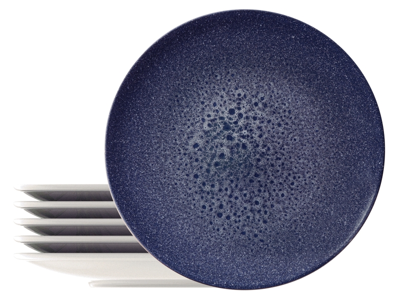 JUEGO DE PLATOS RASOS DE PORCELANA Ø28CM. 6 PIEZAS TOPAZIO