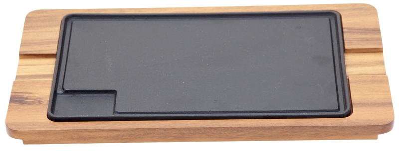 TABLA RECTANGULAR C/ PLACA DE HIERRO 48X28 CHURRASCO 