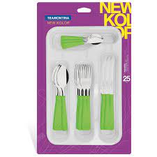 JUEGO DE CUBIERTOS VERDES 25 PIEZAS NEW KOLOR
