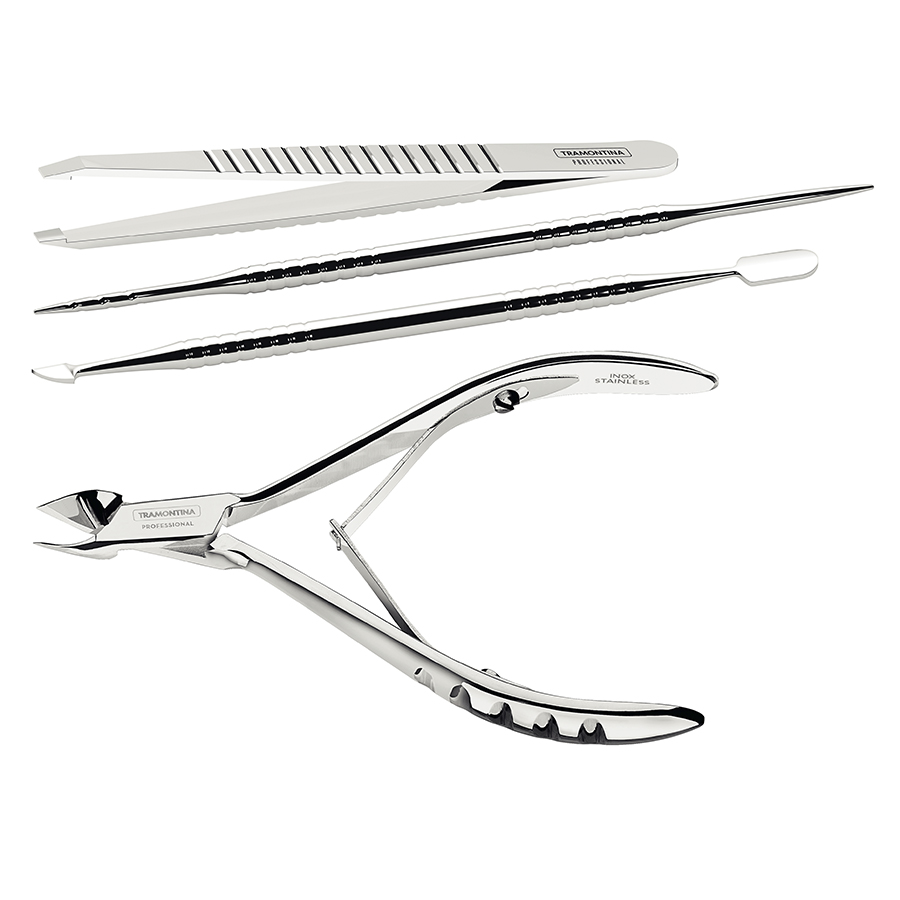 JUEGO PARA CUTICULAS + PINZA 4 PZAS