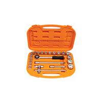 MALETIN PLASTICO CON DADOS HEXAGONALES 1/2" Y ACCESORIOS - MILIMETROS - 23 PIEZAS