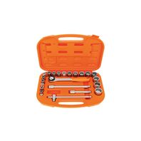 MALETIN CON DADOS ESTRIADOS Y ACCESORIOS 1/2" - PULGADAS - 22 PIEZAS