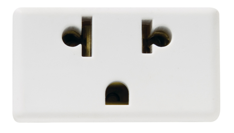 MODULO TOMACORRIENTE 2P+T UNIVERSAL 10A-15A 250V BLANCO