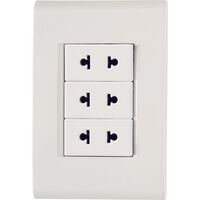 CONJUNTO ARMADO 3 TOMACORRIENTES 2P UNIVERSAL 10A-15A 250V BLANCO LIZ
