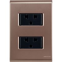 CONJUNTO ARMADO 2 TOMACORRIENTES  2P+T 10A-15A 250V ORO VIEJO LIZ