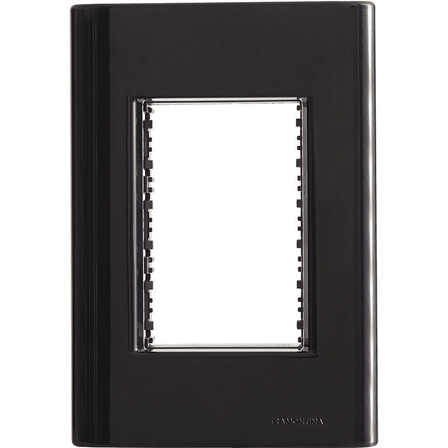 TAPA 3 PUESTOS 4X2 GIZ NEGRO SOFT TOUCH