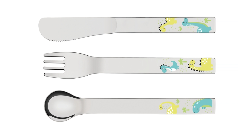 JUEGO DE CUBIERTOS PARA NIÑOS EN ACERO INOXIDABLE 3 PIEZAS ALLEGRIA