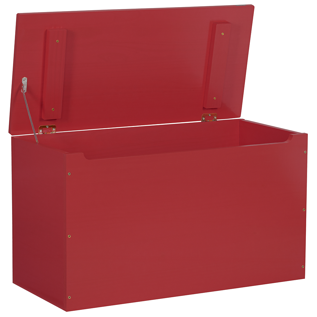 BAÚL MULTIUSO EN MADERA MACIZA CON ACABADO ROJO 74X34X42 CM.