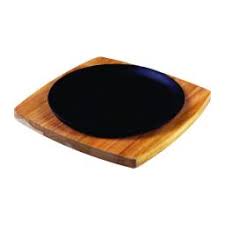 TABLA C/ PLACA DE HIERRO Ø 28 CM CHURRASCO