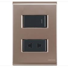 CONJUNTO ARMADO INTERRUPTOR SIMPLE + TOMA 2P UNIVERSAL ORO VIEJO LIZ