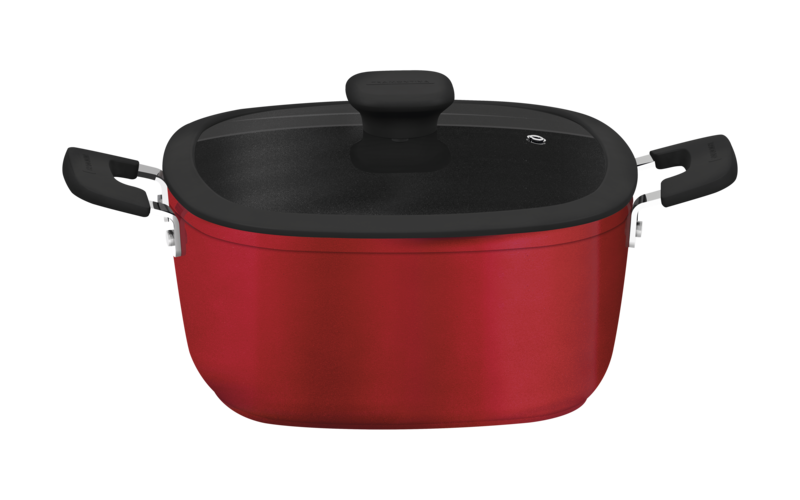 CACEROLA ANTIADHERENTE 4,8 L. 24 CM. REFINATTA RED