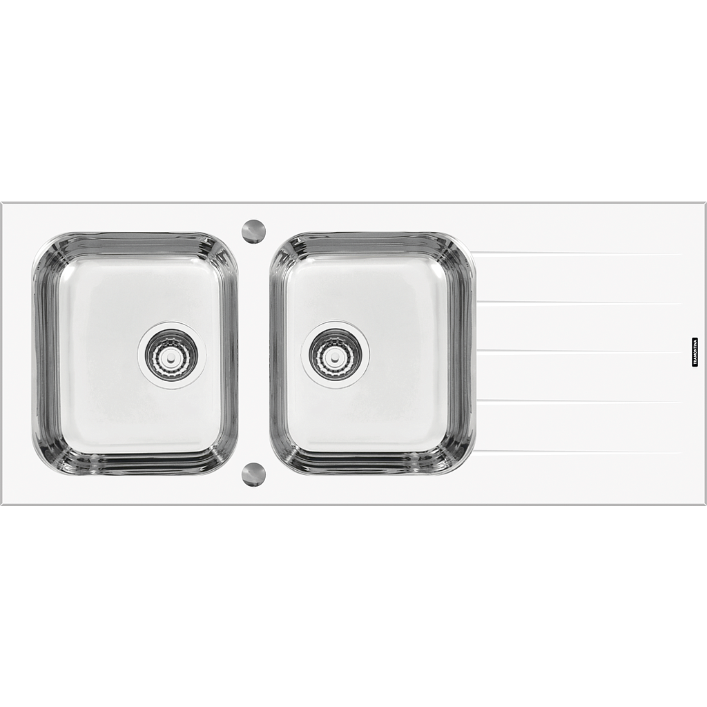 - LAVAPLATOS VITRA 2C 34 R, PRIME, DE EMPOTRAR, EN VIDRIO TEMPLADO BLANCO, 116X50 CM, CON ACCESORIOS