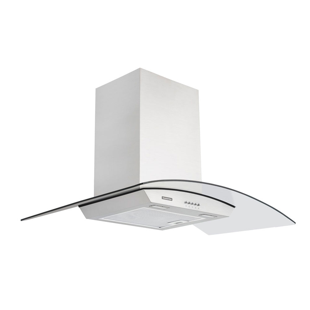 - CAMPANA DE PARED NEW VETRO 90, PERFECTA, EN ACERO INOXIDABLE CON VIDRIO, 90 CM