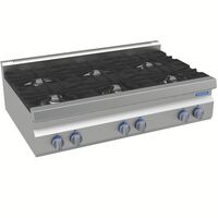 COCINA INDUSTRIAL A GAS CON 6 QUEMADORES - 1200x770 MM. COUNTERTOP
