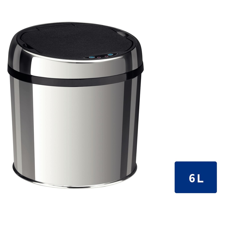 - BASURERO SMART 6 L., AUTOMATICO CON SENSOR, EN ACERO INOX SCOTCH BRITE