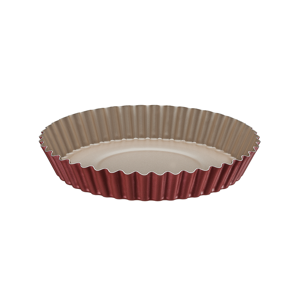 TORTERA ACANALADA EN ALUMINIO CON REVESTIMIENTO INTERNO EN ANTIADHERENTE Ø26CM