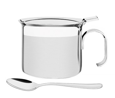 AZUCARERO CON CUCHARA EN ACERO INOXIDABLE  BUENA