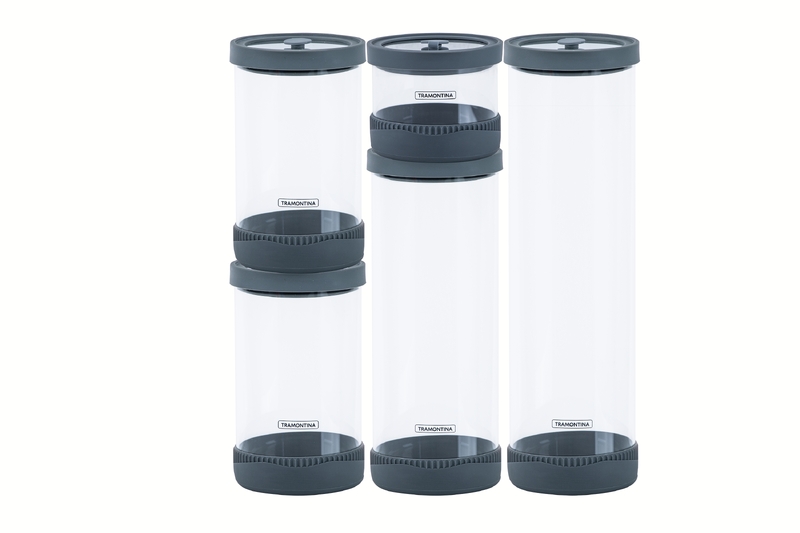 JUEGO DE CONTENEDORES HERMETICOS DE VIDRIO CON TAPA 5 PIEZAS PUREZZA