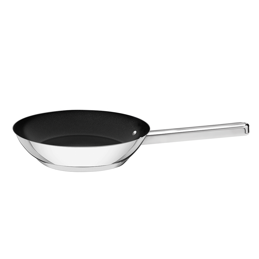 SARTEN EN ACERO INOXIDABLE FONDO TRIPLE 2,1 L. Ø 24 CM CON ANTIADHERENTE VENTURA