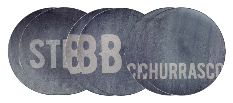 JUEGO DE PLATOS RASOS DE PORCELANA Ø28 CM. 6 PIEZAS CHURRASCO STONE