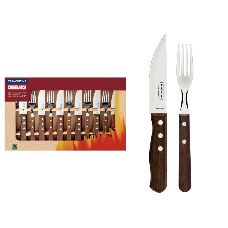 - JUEGO DE CUBIERTOS PARA CHURRASCO 12 PIEZAS POLYWOOD