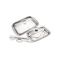 JUEGO PARA GRATINAR EN ACERO INOXIDABLE CON TAPA DE VIDRIO TEMPLADO 4 PIEZAS COSMOS 