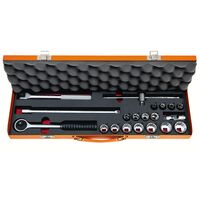 MALETIN CON DADOS Y ACCESORIOS 3/8" - MILIMETROS - 21 PIEZAS