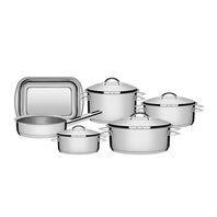 JUEGO DE OLLAS EN ACERO INOXIDABLE FONDO TRIPLE 6 PIEZAS SOLAR