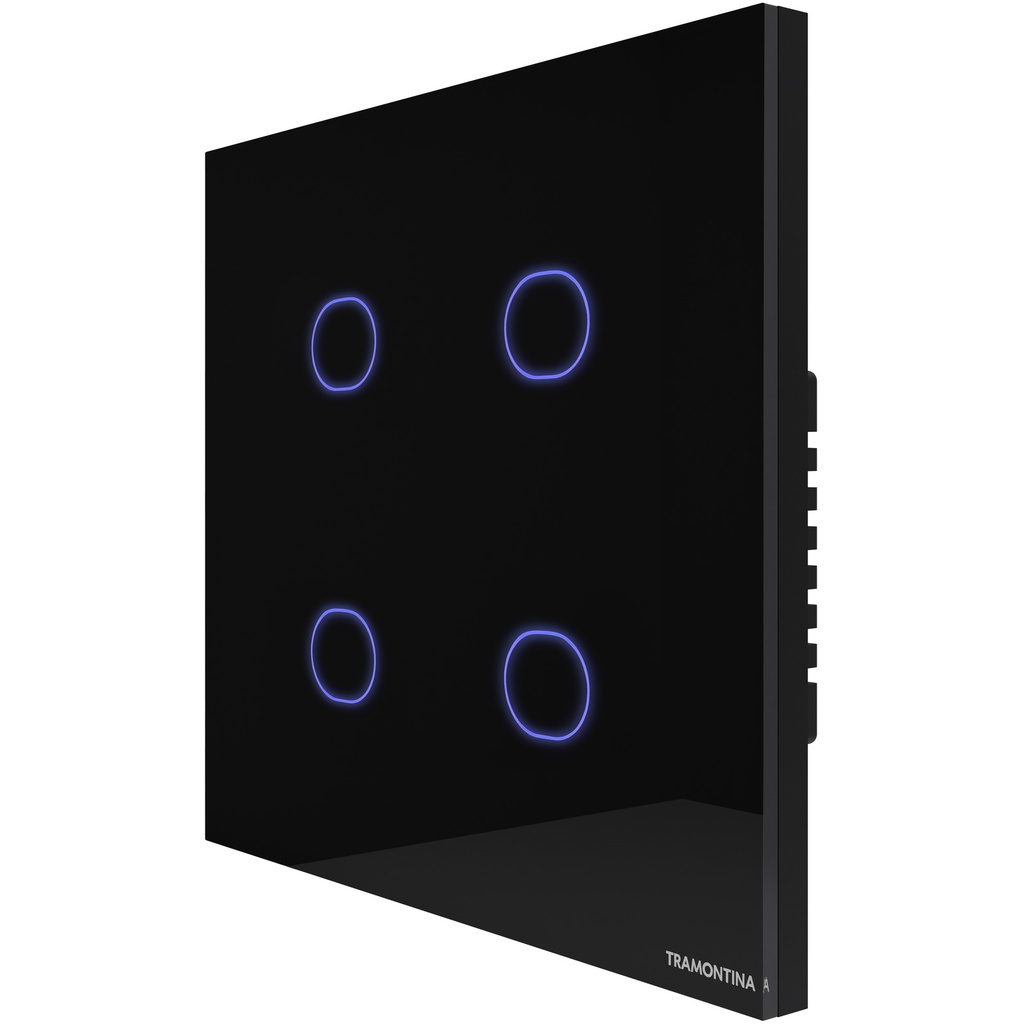 INTERRUPTOR ONNE TOUCH SMART 4X4  NEGRO CON 4 CANALES