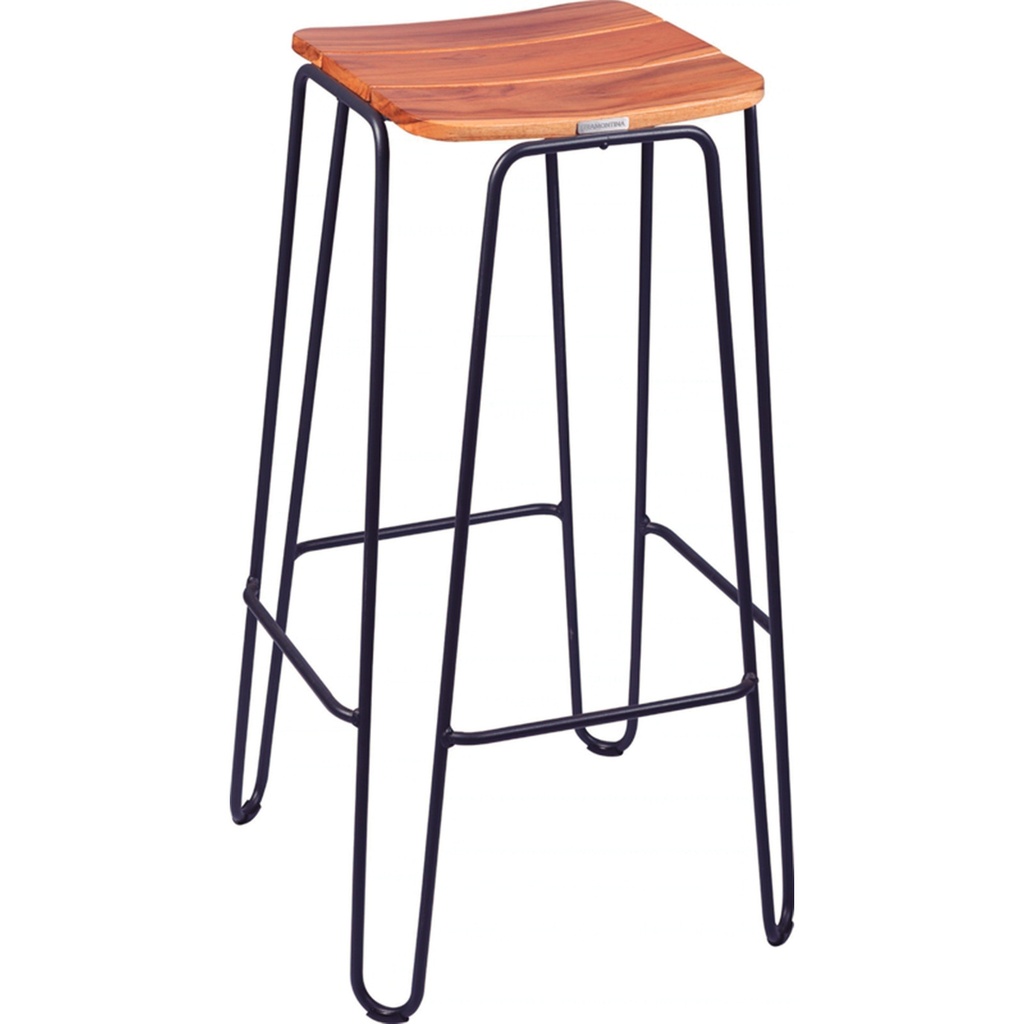 TABURETE DE MADERA TARSILA CON ESTRUCTURA DE ACERO AL CARBONO
