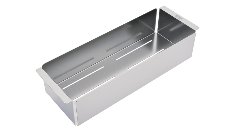 CESTO COLADOR EN ACERO INOX 14X9X42 CM. QUADRUM
