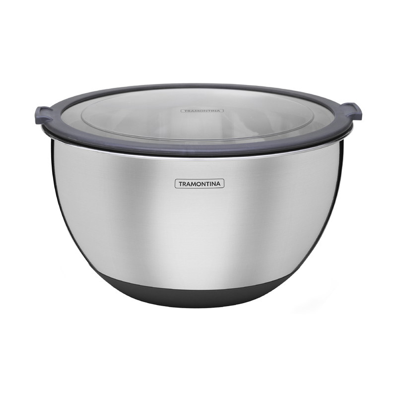 CONTENEDOR REDONDO Ø24 CM. 5 L. EN ACERO INOX  CON TAPA CUCINA