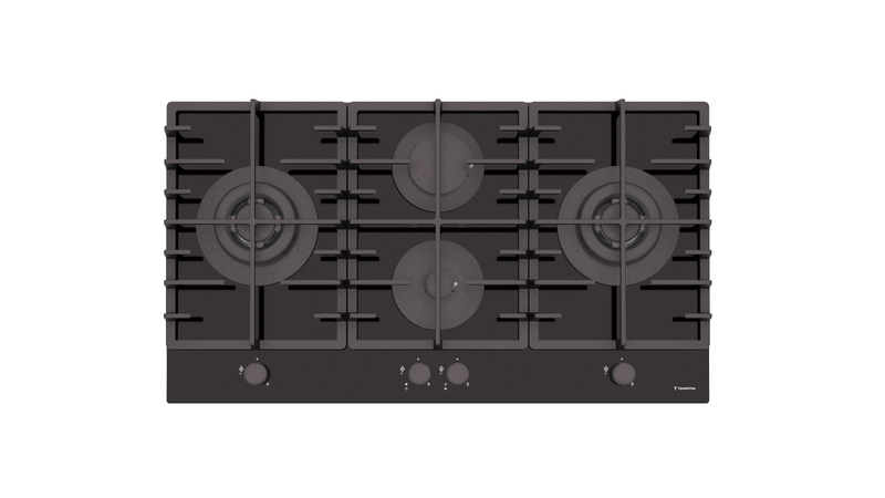 PLACA DE COCCION A GAS QUADRA 4GG DOUBLE TRI HE, EN VIDRIO TEMPLADO 51X90 CM., REJILLAS DE HIERRO FUNDIDO, SAFESTOP, PRIME