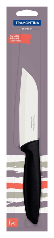 CUCHILLO SANTOKU 5" CON MANGO PLASTICO NEGRO PLENUS