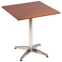 MESA CUADRADA CON TAPA DE MADERA ALMENDRA Y BASE DE ALUMINIO PIAZZA