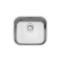 CUBETA LAVINIA 40 BL, PRIME, DE EMPOTRAR, EN ACERO INOX. SATINADO, 40X34 CM, CON VALVULA Y REBOSADERO