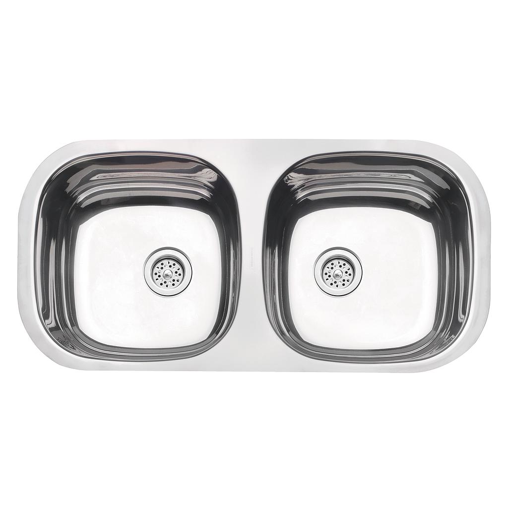 LAVAPLATOS ISIS 2C 34 BL, PERFECTA, DE EMPOTRAR, EN ACERO INOX., 78X39.80 CM