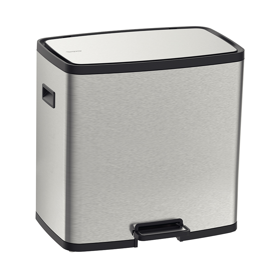 BASURERO OCTOS 15 + 15 L., CON PEDAL, EN ACERO INOX.