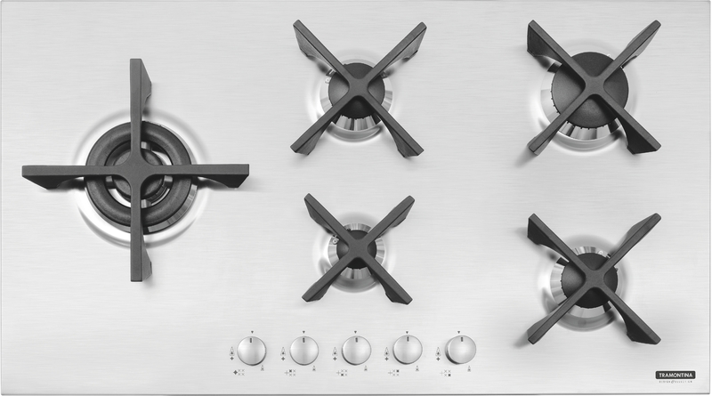 PLACA DE COCCION PENTA INOX FLAT 5GX 90 SAFESTOP, DESIGN COLLECTION, EN ACERO INOX., 90X50 CM