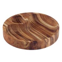 PLATO PARA PICADAS DE MADERA TECA Ø31,5 CM. BBQ