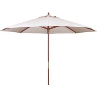 SOMBRILLA PLEGABLE DE POLIESTER BEIGE Ø3 M. CON ESTRUCTURA DE MADERA