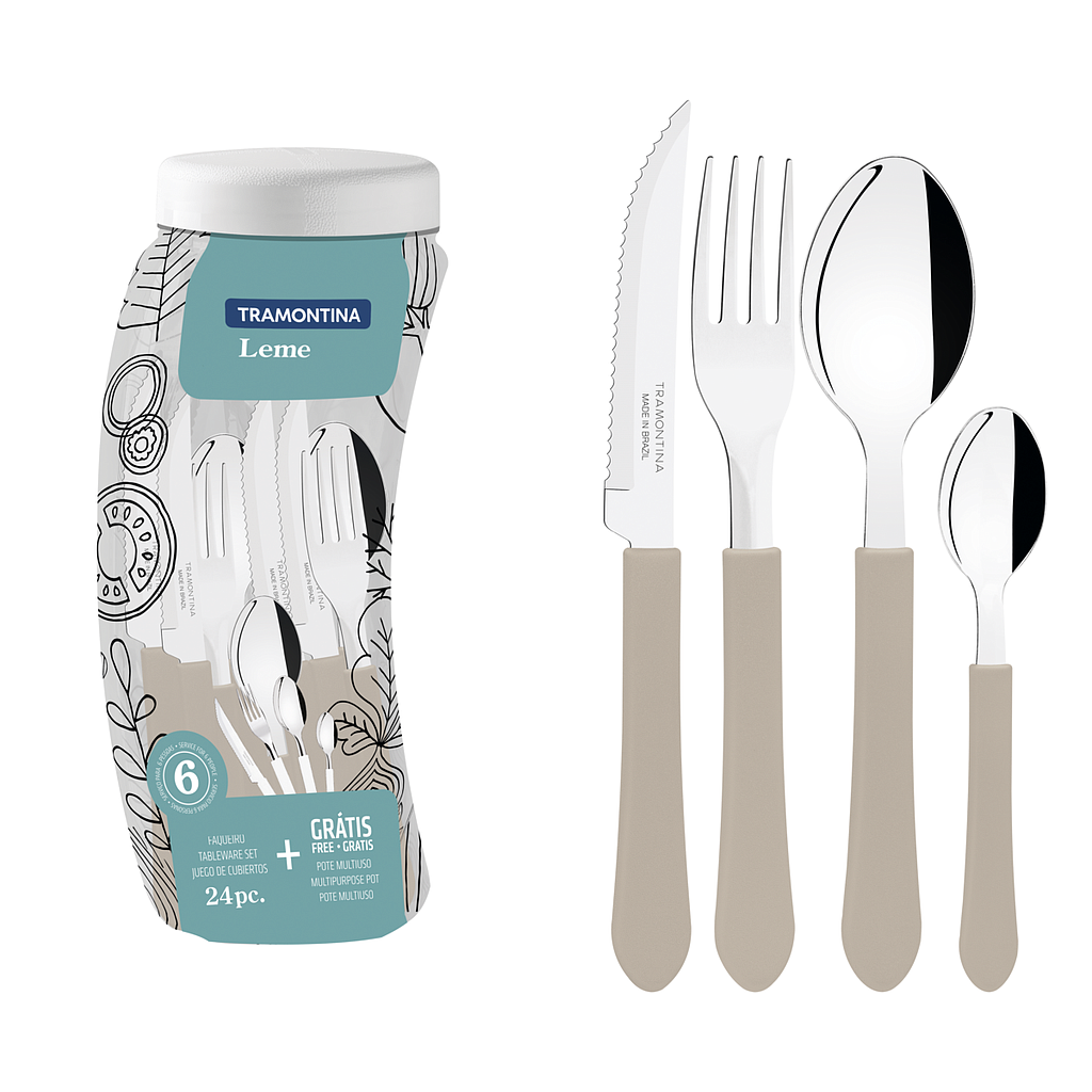 JUEGO DE CUBIERTOS 24 PIEZAS LEME