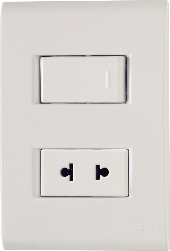 CONJUNTO ARMADO INTERRUPTOR SIMPLE + TOMACORRIENTE 2P UNIVSERSAL 10A-15A 250V BLANCO LIZ