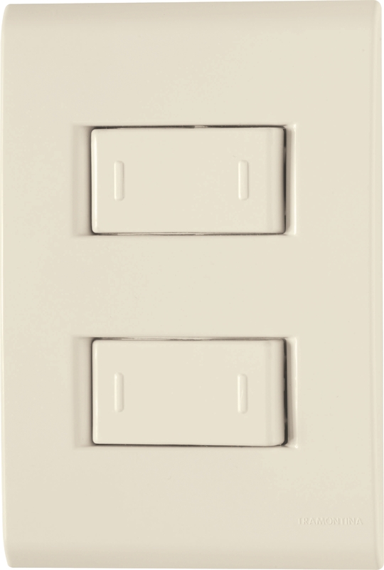 CONJUNTO ARMADO 2 INTERRUPTORES CONMUTADOR 10A  250V BEIGE LIZ